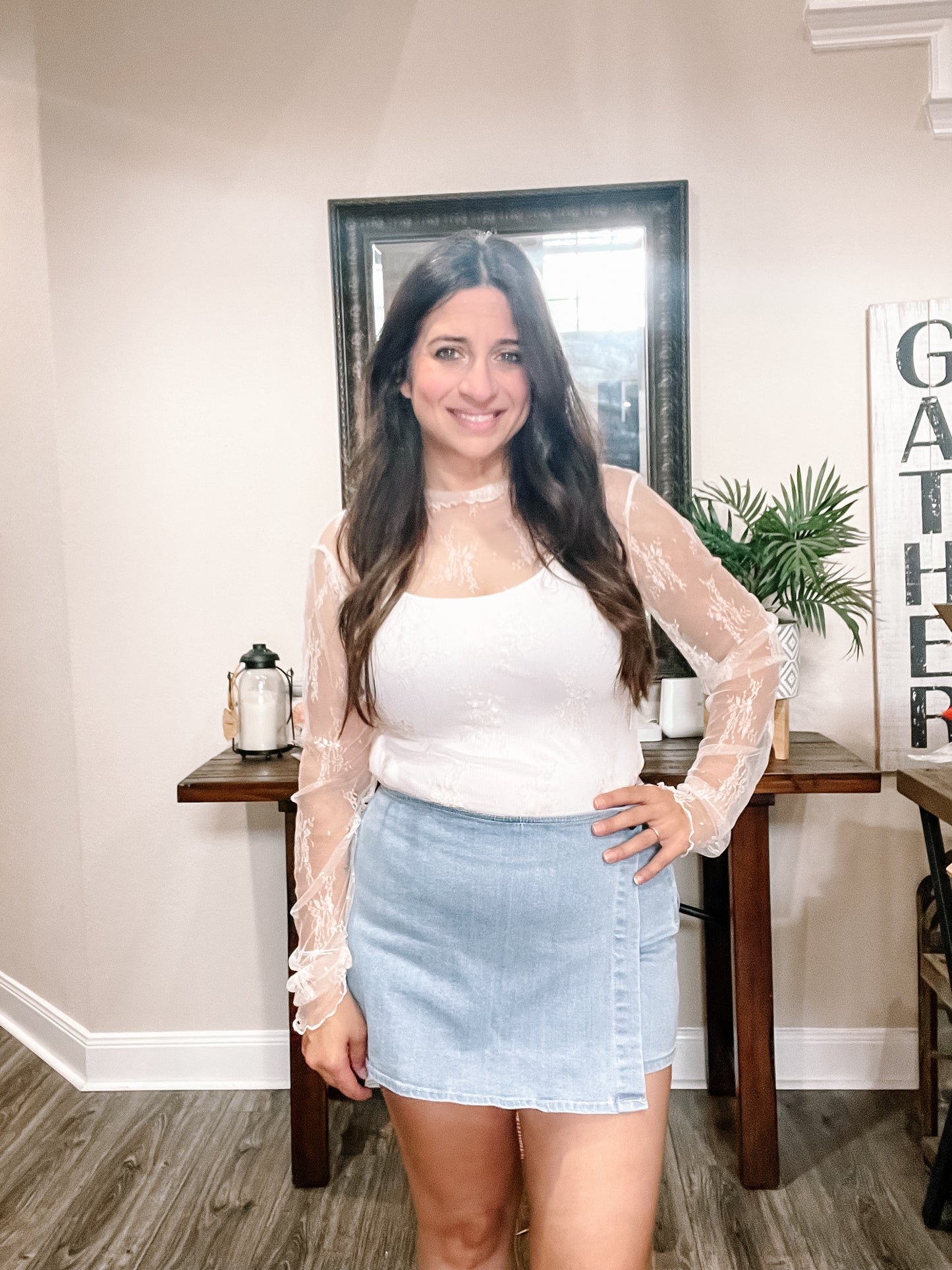 Light Denim Skort