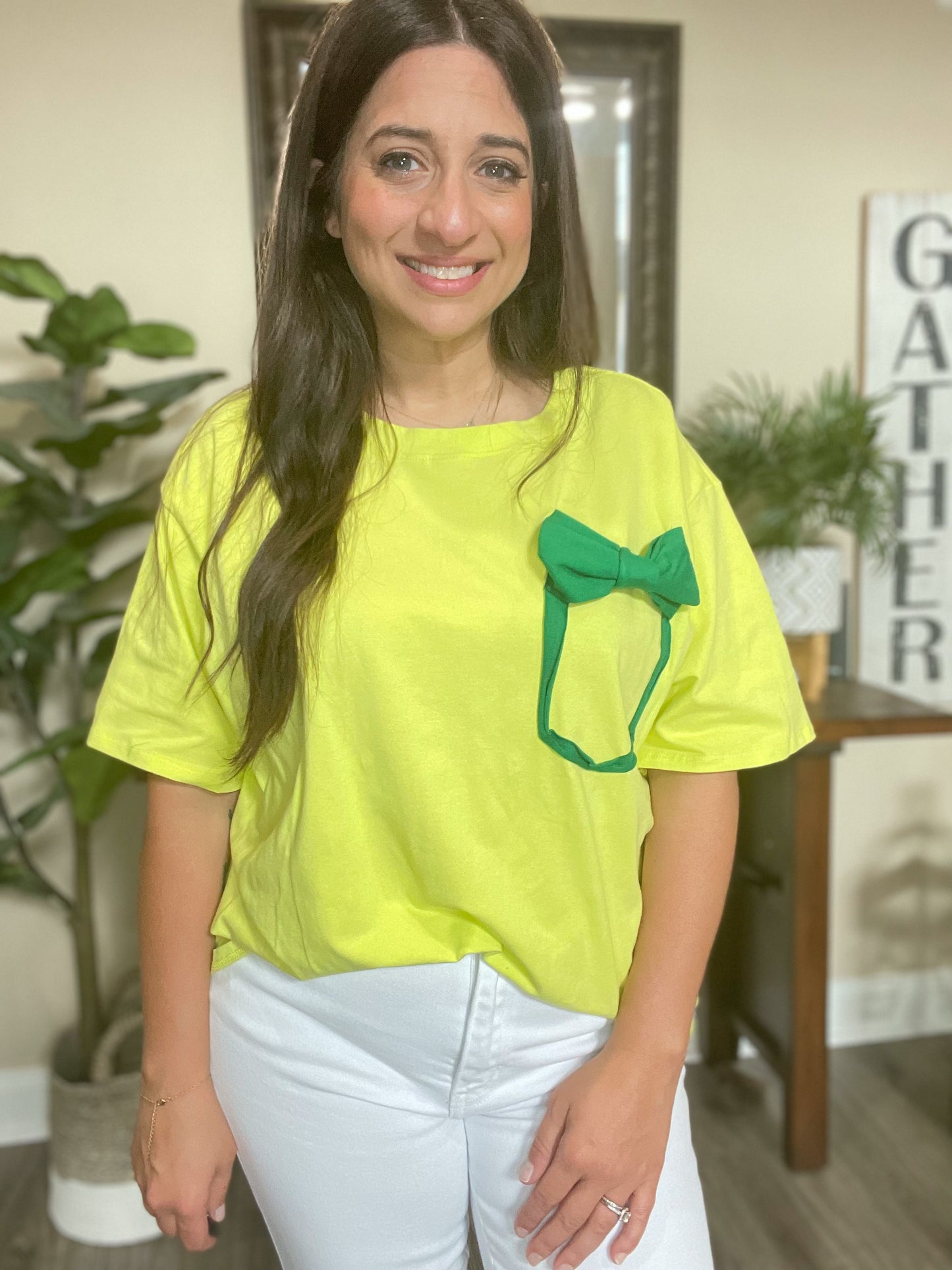 Faux Bow Pocket Tee