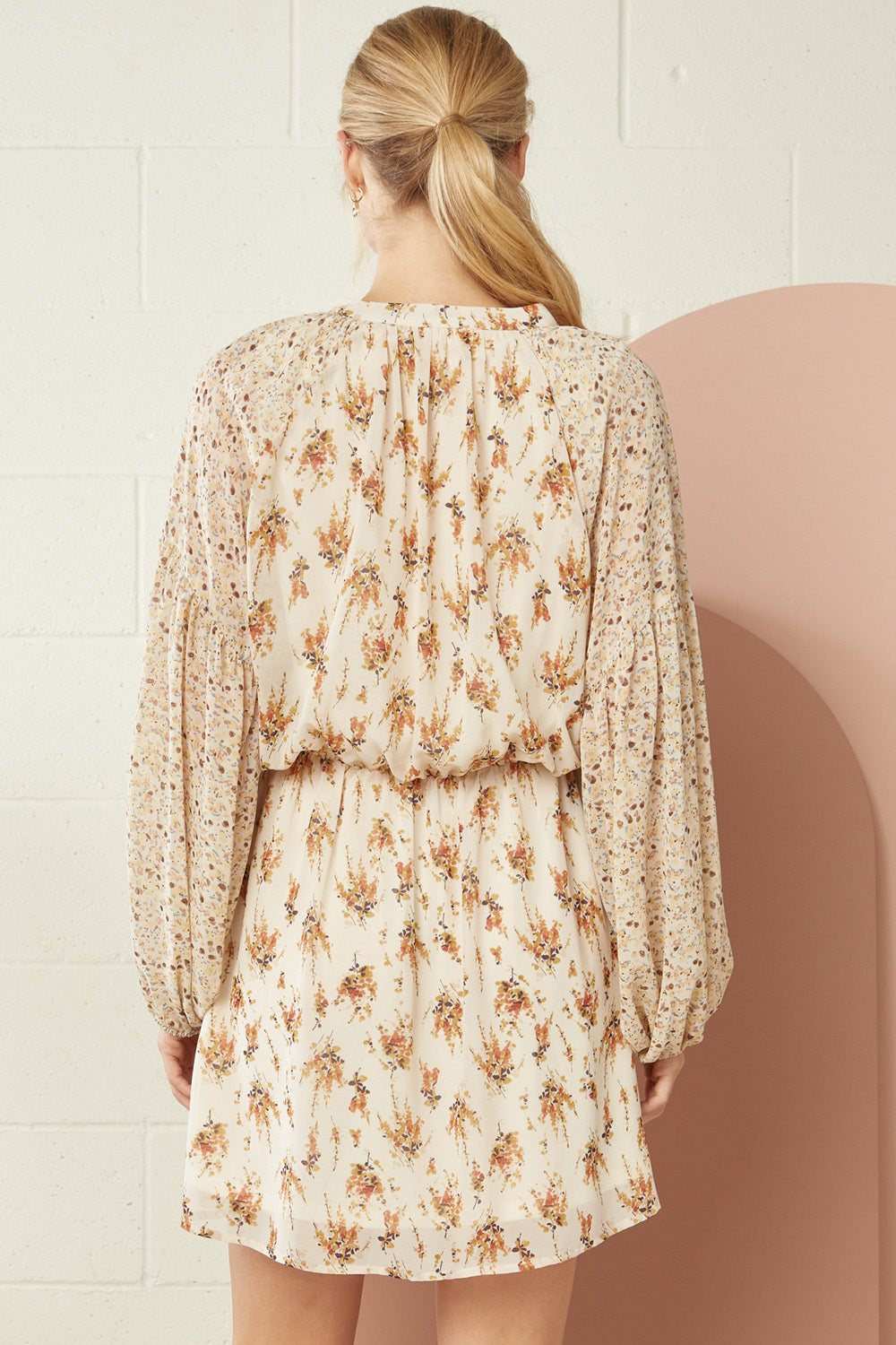 Mixed Floral Print Dress