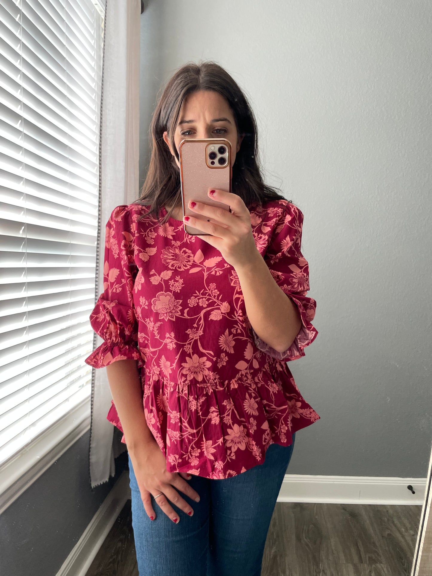 Peplum Half Sleeve Blouse