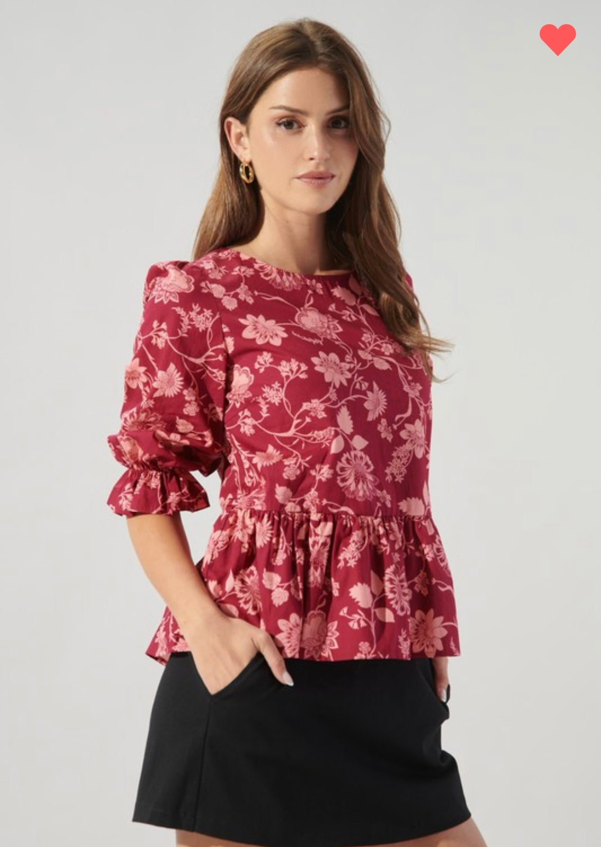 Peplum Half Sleeve Blouse