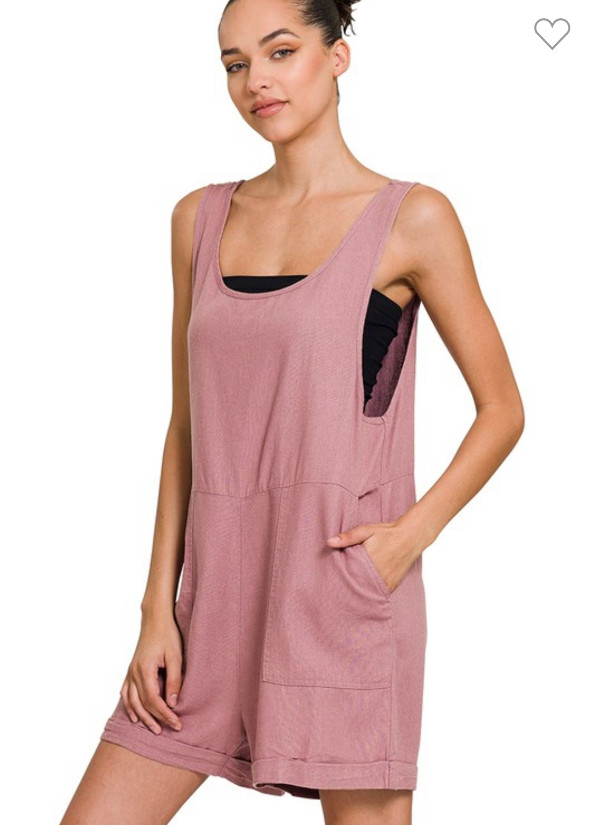 Dusty Rose Shorts Romper