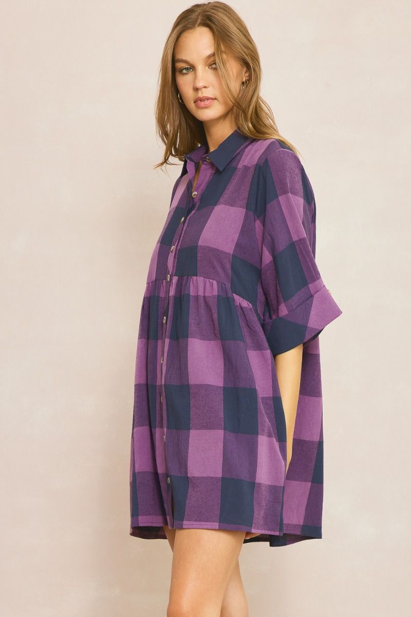 Purple Checkered Dress
