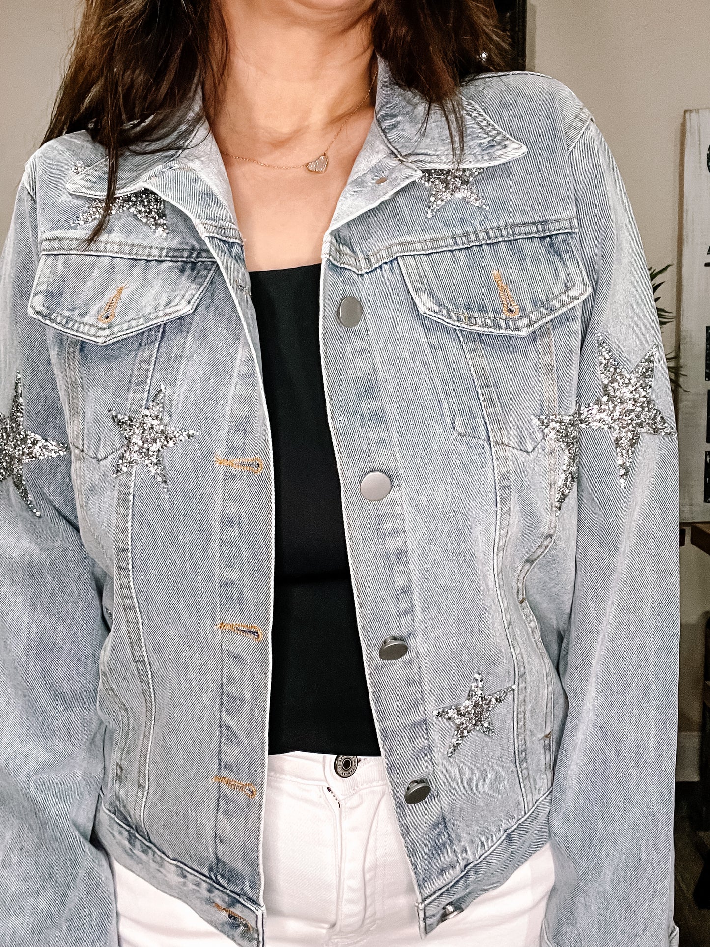 Rhinestone Star Denim Jacket
