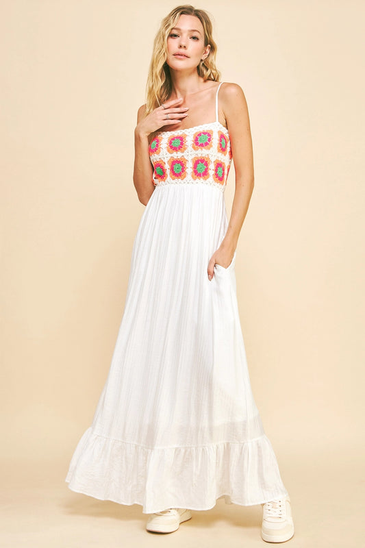 White Crochet Maxi Dress