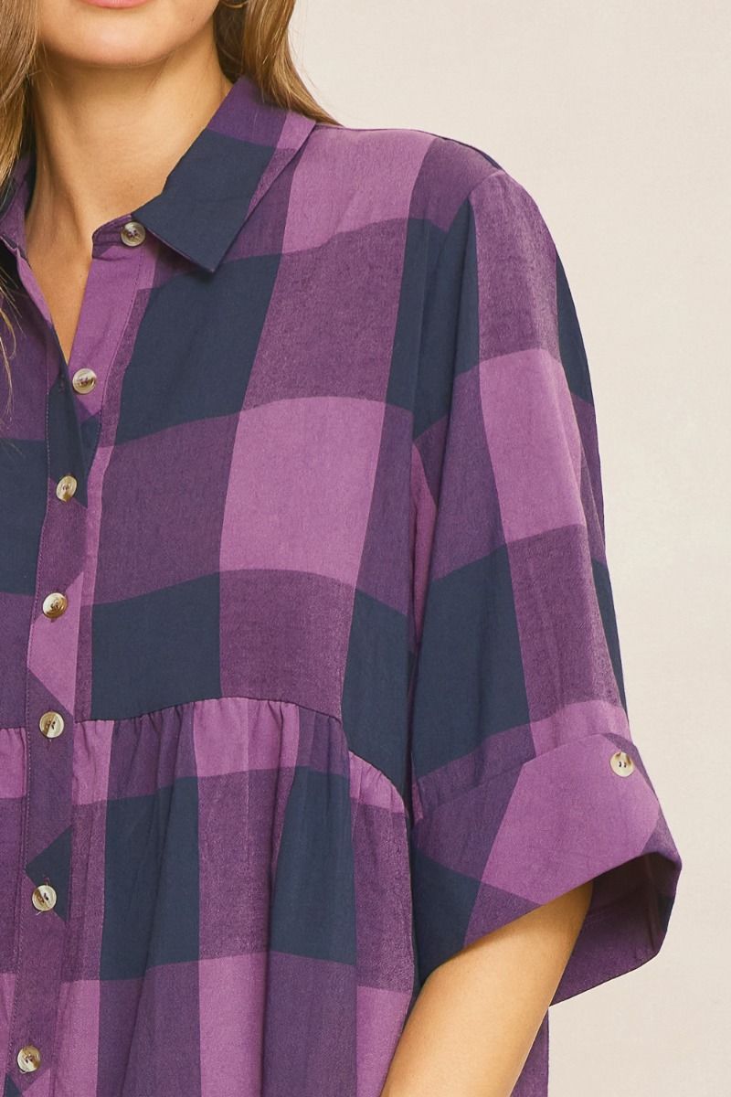Purple Checkered Dress