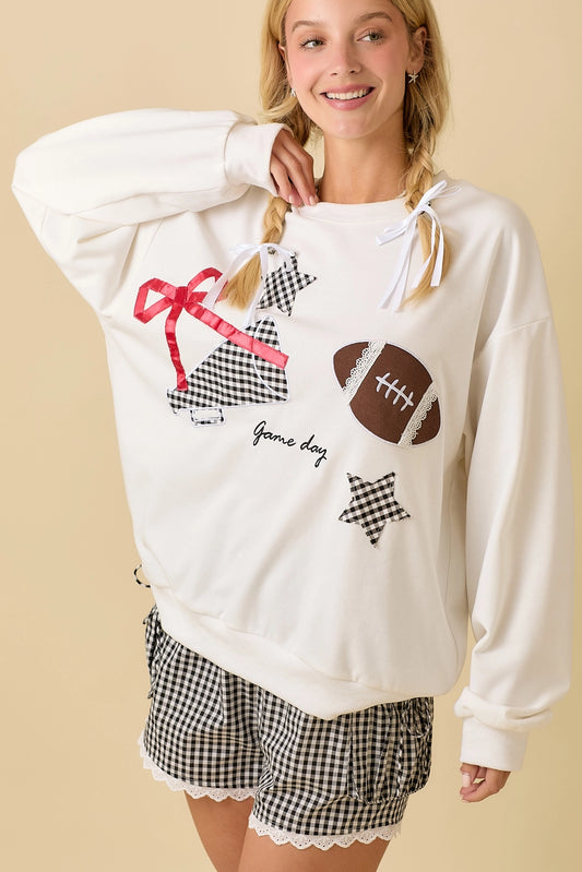 Football Patchwork Crewneck
