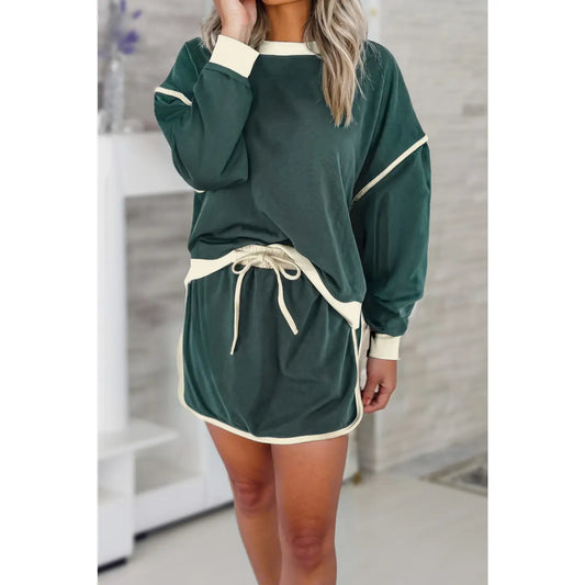 Green Skirt Set
