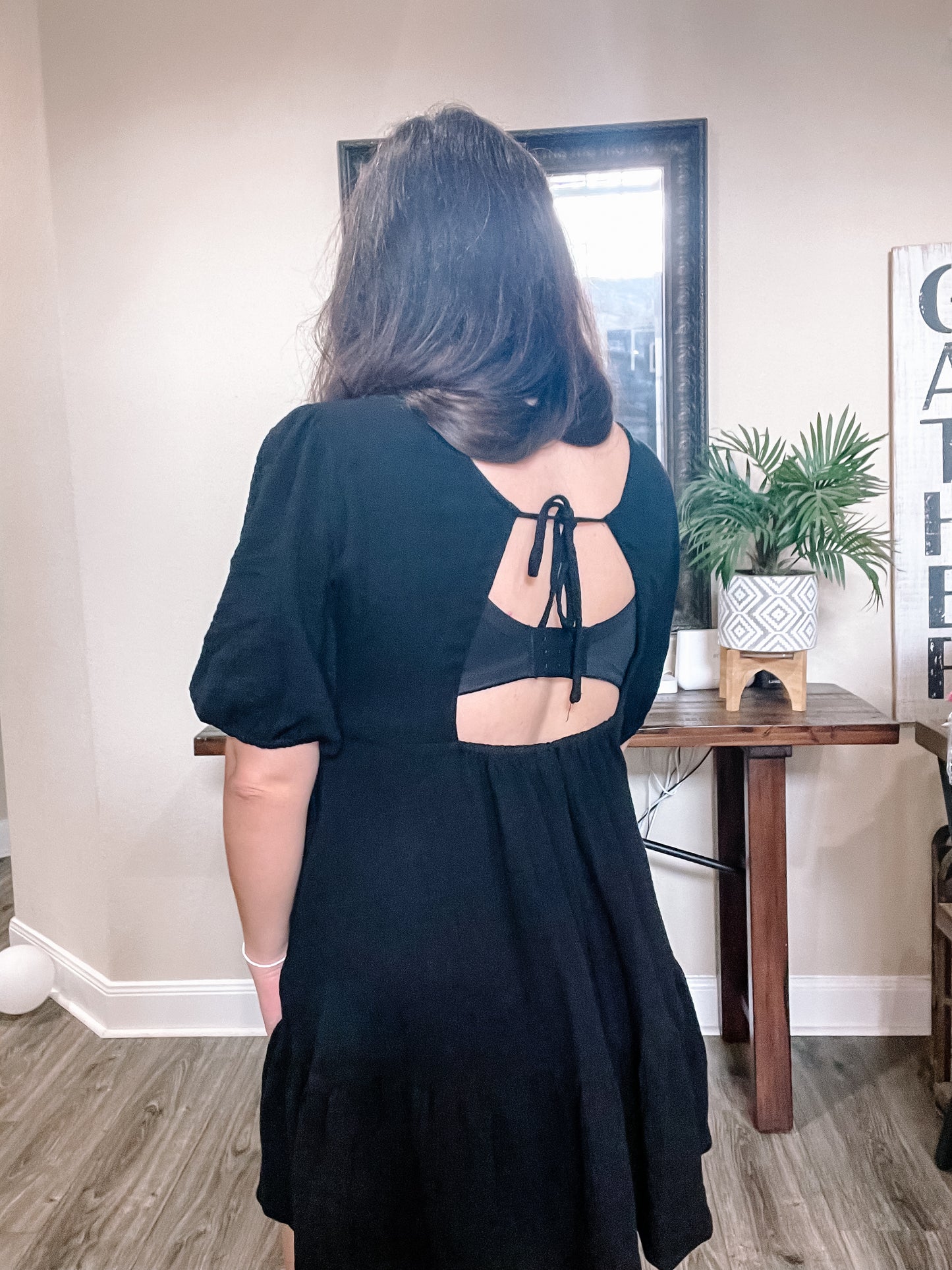 V-Neck Tiered Mini Dress