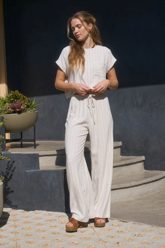 Pinstripe Linen Pant Set