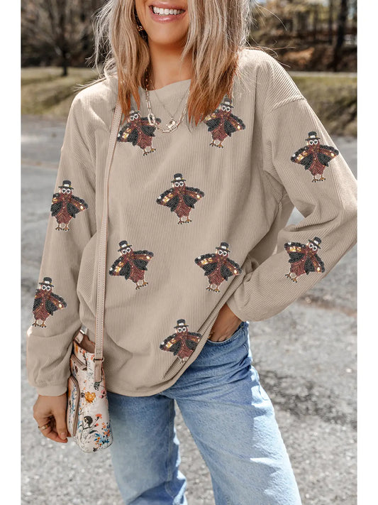 Sequins Turkey Corduroy Top
