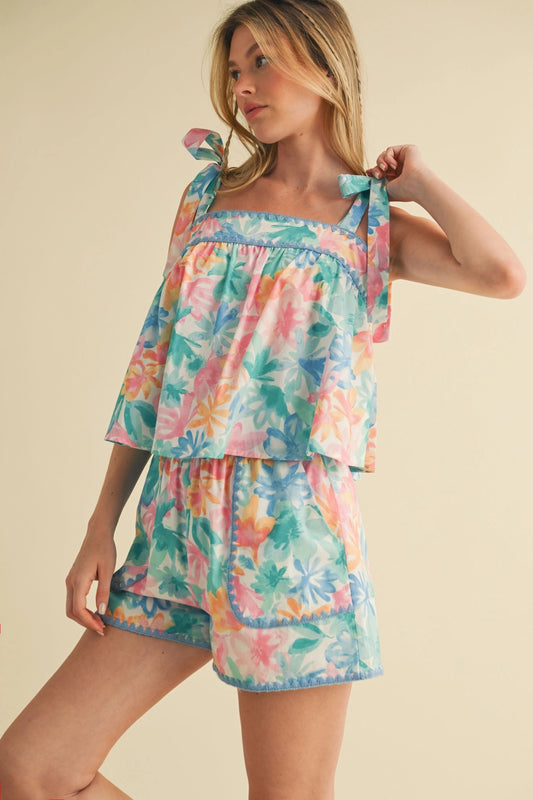 Floral Shoulder Tie Set