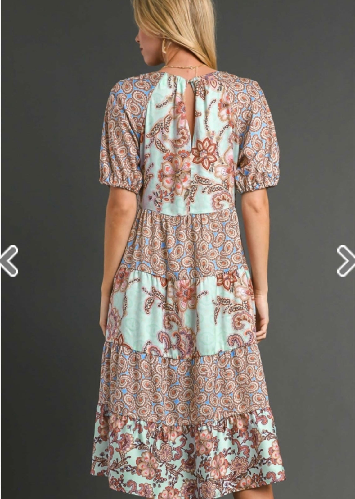 Light Blue Mixed Midi Dress