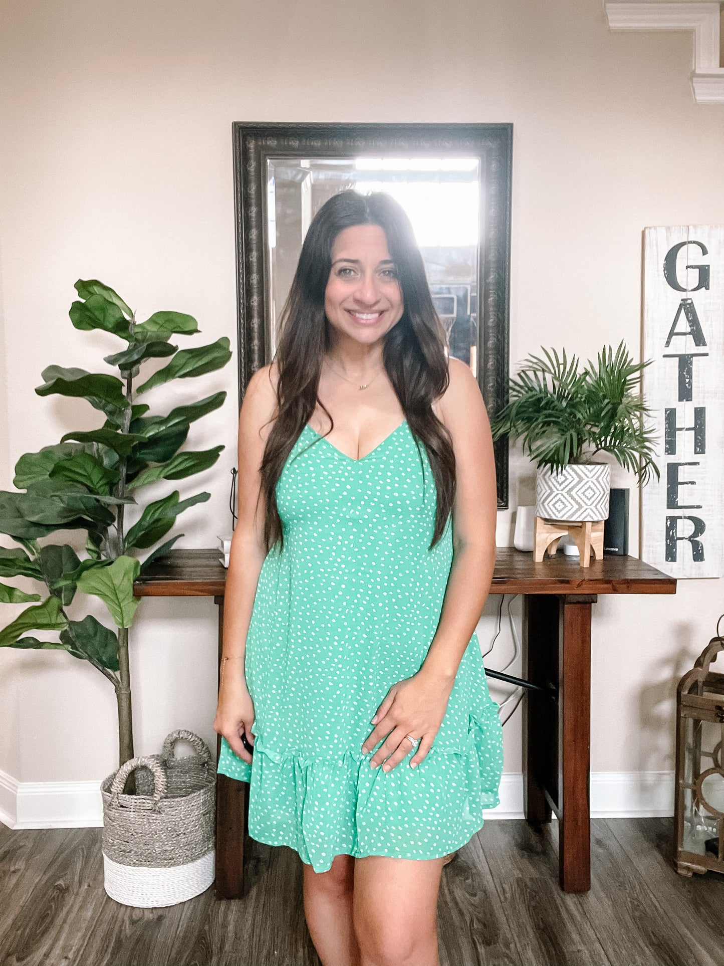 Mint Braided Strap Dress