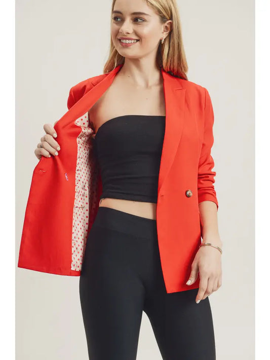 Red Double Breasted Blazer