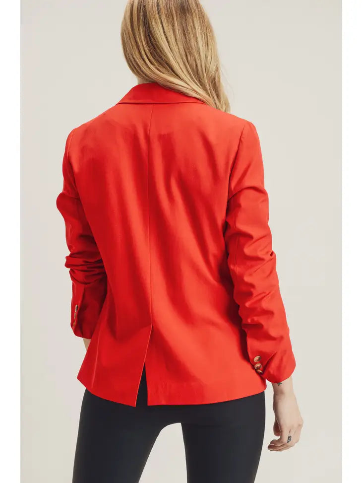 Red Double Breasted Blazer