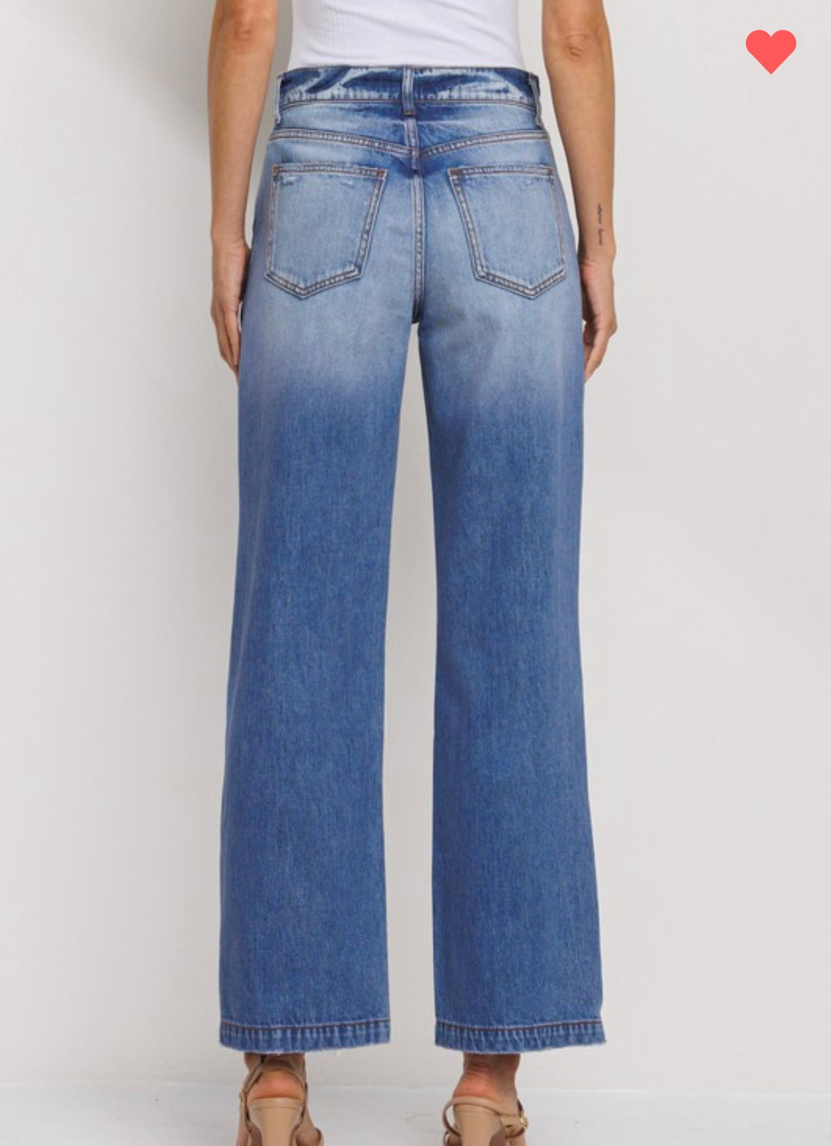 90s Wide Leg Knee Ripped Denim