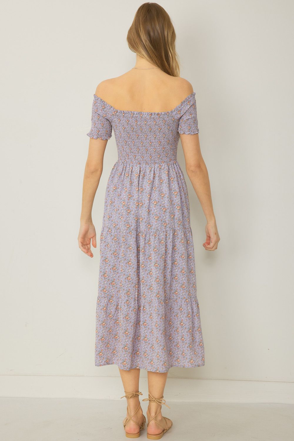 Smocked off the Shoulder Midi